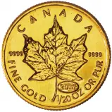 1999 Gold Maple '20th Anniversary of the Maple Leaf' 0.05 oz Coin