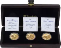 2002 Duke of Wellington Channel Islands Gold Proof £5 3-Coin Set