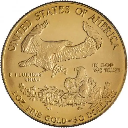 1990 1 oz Gold Coin Eagle Bullion reverse