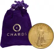 1990 1 oz Gold Coin Eagle Bullion with Chards velvet bag