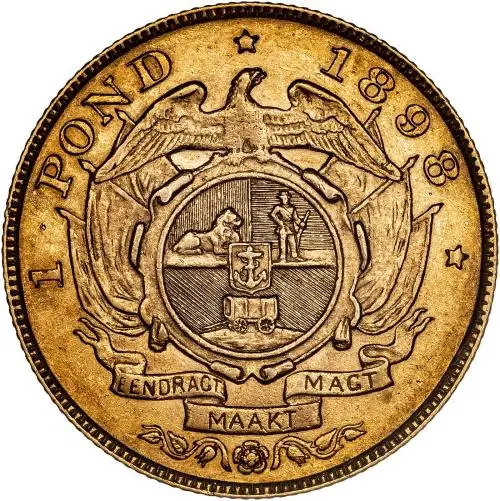 1898 Gold Ungraded Full Pond  Coin Single South Africa chards image crop reverse