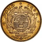 1898 Gold Ungraded South African Pond Coin - Pre-Owned