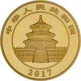 2017 China 150 gram Panda 2000 Yuan Peoples Bank of China Gold Bullion obverse