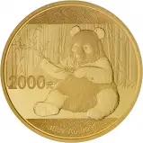2017 China 150 gram Panda 2000 Yuan Peoples Bank of China Gold Bullion reverse
