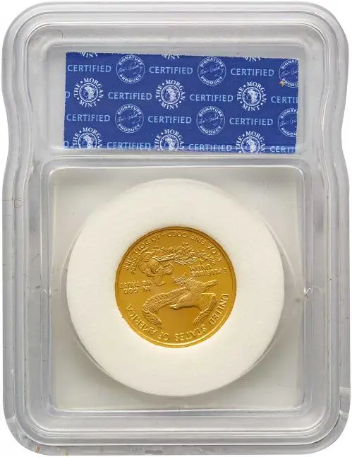 2002 Gold Bullion Ungraded 0.25 Ounce Eagle Elvis Presley $10 Coin Single United States of America obverse in slab