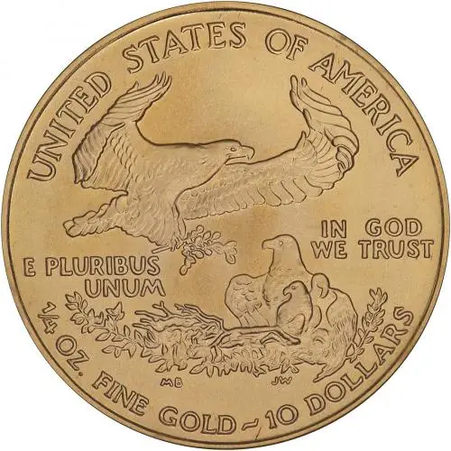 2002 Gold Bullion Ungraded 0.25 Ounce Eagle Elvis Presley $10 Coin Single United States of America obverse