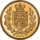 2002 Whole Coin Set Sovereign - 3 Coins Gold Proof Reverse