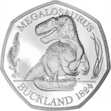 2020 Tales of the Earth: The Dinosauria Collection - Megalosaurus Silver Proof 50 Pence Coin