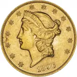 1896 Gold $20 Double Eagle Coin Coronet Head Philadelphia Mint