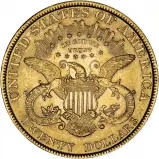 1896 Gold Graded Double Eagle US Dollar $20 Coin Single United States of America Philadelphia Mint Liberty/Coronet Head VF reverse