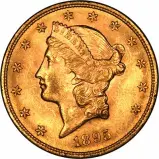 1895 Gold $20 Double Eagle Coin Coronet Head Philadelphia Mint
