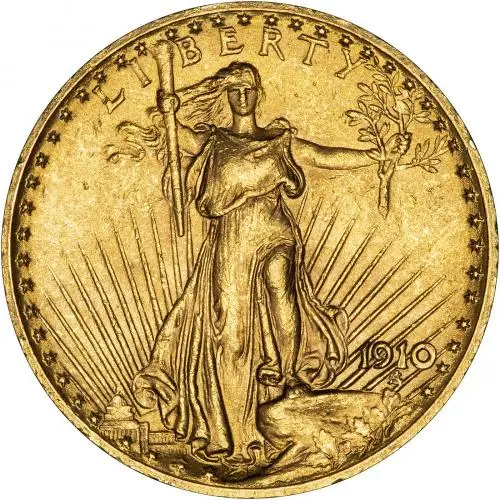 1910 Gold Double Eagle $20 Philadelphia Mint gVF Obverse