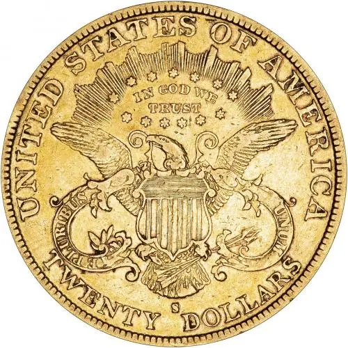 1881 Gold Graded Double Eagle US Dollar $20 Coin Single United States of America San Francisco Mint Liberty/Coronet Head Fine reverse