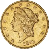 1879 Gold $20 Double Eagle Coin Coronet Head Philadelphia Mint