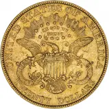 1879 Gold $20 Double Eagle Coin Coronet Head Philadelphia Mint reverse