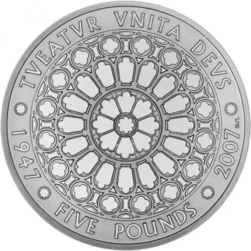 2007 Platinum Proof Diamond Wedding 5 pounds Crown Coin Single United Kingdom The Royal Mint Reverse design