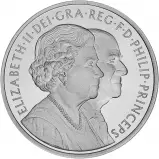 2007 Platinum Proof Diamond Wedding 5 pounds Crown Coin Single United Kingdom The Royal Mint Obverse design