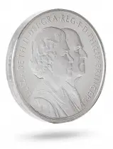2007 Platinum Proof Diamond Wedding 5 pounds Crown Coin Single United Kingdom The Royal Mint obverse side view