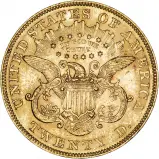 1874 Gold $20 Double Eagle Coin Coronet Head Philadelphia Mint