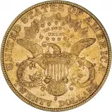 1882 Gold $20 Double Eagle Coin Coronet Head San Francisco reverse