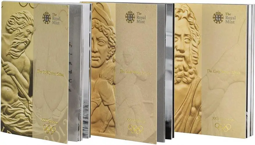 2012 London Olympics Faster, Higher, Stronger 9-Coin Gold Proof Set 3 booklets