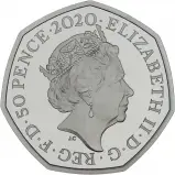 2020 Tales of the Earth: The Dinosauria Collection - Hylaeosaurus Coloured Silver Proof 50 Pence Coin obverse