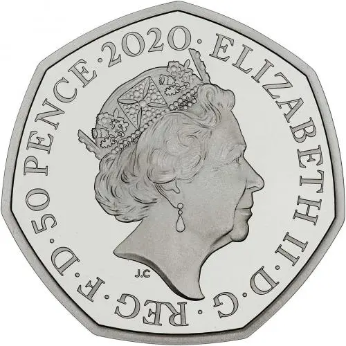 2020 Tales of the Earth: The Dinosauria Collection - Hylaeosaurus Silver Proof 50 Pence Coin obverse
