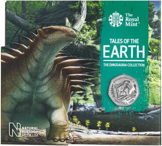 2020 Tales of the Earth: The Dinosauria Collection - Hylaeosaurus B.U. 50 Pence Coin in card