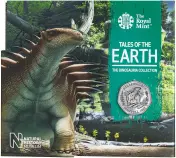 2020 Tales of the Earth: The Dinosauria Collection - Hylaeosaurus B.U. 50 Pence Coin in card