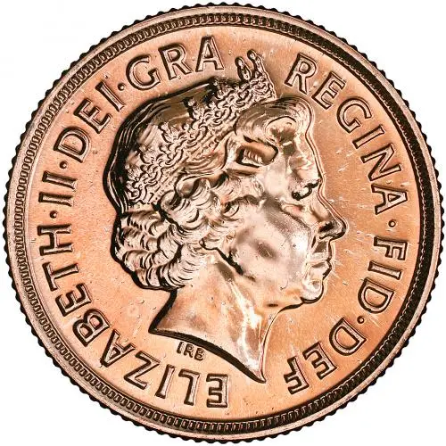 2012 Gold Sovereign Diamond Jubilee 'Struck on the Day' Coin obverse chards image