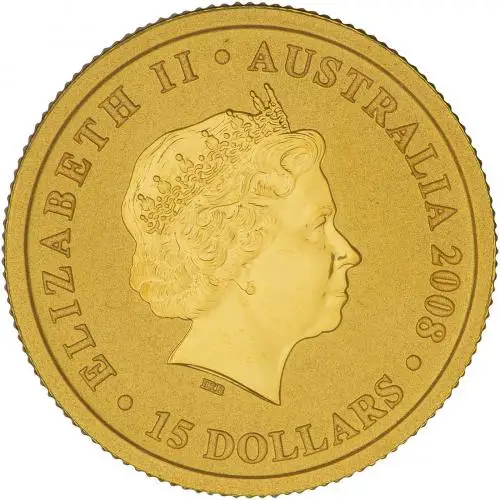 2008 Gold 0.1 Ounce Kangaroo Nugget  Coin Single Australia Perth Mint obverse