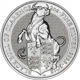 2018 2 oz Silver Queen's Beasts Bullion Coin Black Bull of Clarence - Pre-Owned