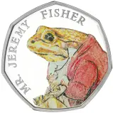 2017 Mr Jeremy Fisher Beatrix Potter 50 pence  Silver Proof Coin With Box with Cert - Pre-Owned