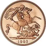 1993 Whole Coin Set Sovereign - Four (4) Coins Gold Proof The Pistrucci Centenary Collection Reverse