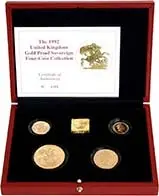 Pre-Owned 1992 Gold Sovereign Proof - 4 Coin Set