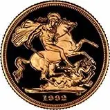 1992 UK Gold Sovereign Proof - Reverse Design