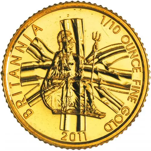 2011 Gold Britannia 0.1 oz Bullion Coin Pre-Owned reverse