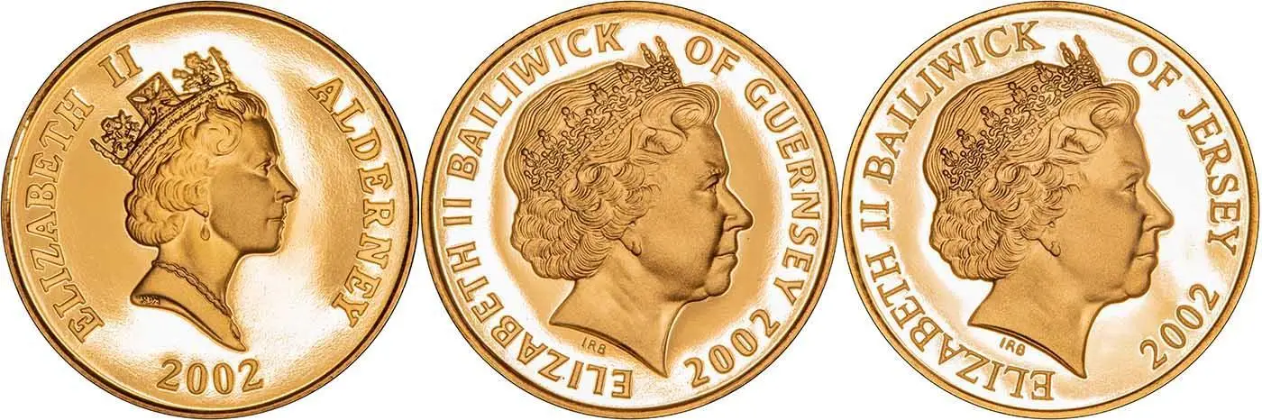 2002 Whole Coin Set Channel Islands Gold Proof 150th Anniversary of the Duke of Wellingtons Death - 3 Coins 23234