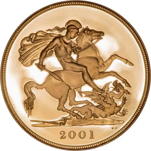 2001 Gold Proof Sovereign Reverse
