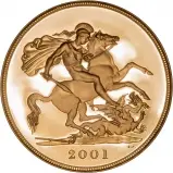 2001 Gold Proof Sovereign Reverse