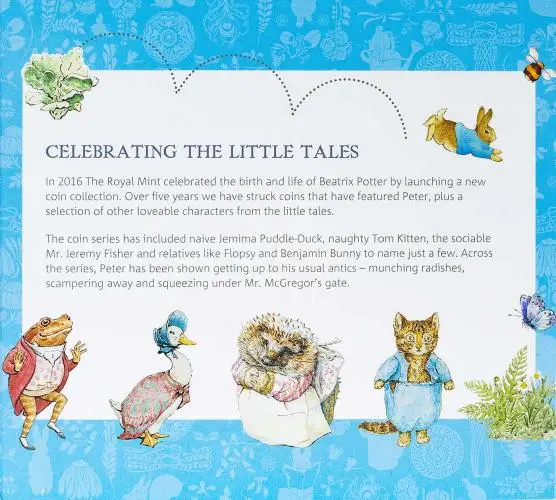 2020 Base Metal BU Beatrix Potter Elizabeth II Peter Rabbit Pound Sterling 50 Pence Coin United Kingdom The Royal Mint inside page