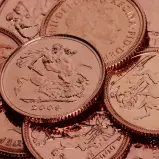 Best Value Gold Minty Half Sovereigns close up crop shot