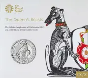 2021 £5 BU Queen's Beasts - White Greyhound of Richmond front cover