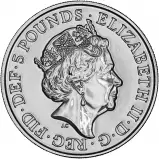 2021 £5 BU Queen's Beasts - White Greyhound of Richmond obverse