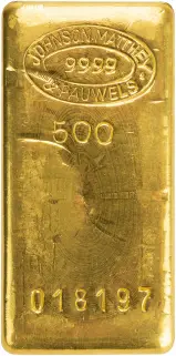 500g Gold Bar Johnson Matthey & Pauwels - Pre-Owned