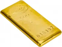 Gold Bullion Ungraded 500 Gram  Bar Pre-Owned Johnson Matthey side view