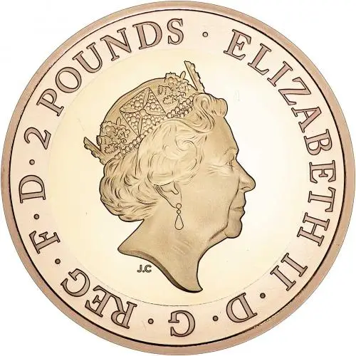2020 75th Anniversary of VE Day Gold Proof £2 Coin Obverse