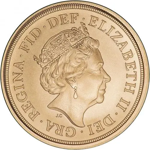 2020 75th Anniversary of VE Day Strike-on-the-Day Gold Sovereign obverse