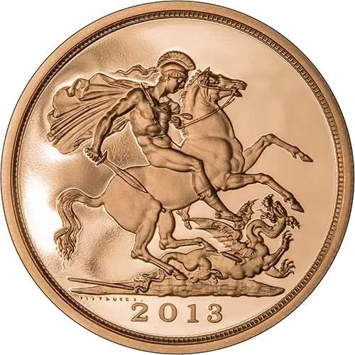 2013 Whole Coin Set Sovereign - 5 Coins Gold Proof Reverse