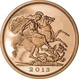 2013 Whole Coin Set Sovereign - 5 Coins Gold Proof Reverse